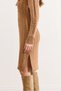 Women's Camel Waistband Slit Hair Braid Mini Dress Elb-19002289 - 4