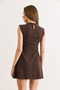 Women's Brown Accessory Detailed Mini Flared Dress Elb-19002572 - 3