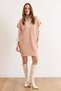 Women's Powder V-Neck Knitwear Tunic Dress Elb-19002343 - 2