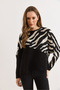 Women's Black Zebra Detailed Knitwear Sweater Kzk-19000819 - 2