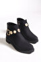 571042 Black Women's Boots with Non-Slip Sole and Buckle Belt - 5