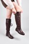 Edie Skin Suede Paneled Boots Brown - 2
