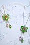 Silver Color Chain Special Day Green Stone Flower Model 316L Steel Necklace (45 cm) - 4