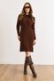 Women's Bitter Brown Waistband Slit Hair Braid Mini Dress Elb-19002289 - 2