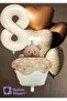 Age-Themed Retro Teddy Bear Cake 3-Piece Heart-Shaped Birthday Balloon Set