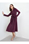 Magenta Velvet Look A-Line Midi Dress