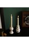 Gratify Matte Boho Taper Ceramic Candle Holders Set of 2 (White) - 6