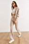 Women's Stone Cotton Zipper Jacket Spanish Pants Bottom Top Set Tkm-19000469 - 2