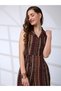 Women Lapel Collar Waist Tie-Up Fusion Jumpsuit - 5