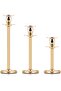 LeJuveny Gold 3-Piece Taper Candle Holder Set (Retro Modern Metal)
