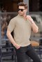 Mink Zipper Detailed Polo Neck Knitwear T-Shirt 6885 - 2