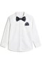 Black Jacquard Adjustable Satin Children's Bow Tie and Handkerchief Set - 8