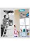 Ceiling Fan Cleaner Duster with Extendable 13-50 Inch Pole (Blue) - 7