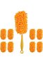 Reusable Duster Refills - 8-Pack Microfiber Pads, Compatible with Swiffer Handles (Orange)