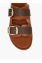 صنادل نسائية مطبوعة بشعار - 4