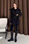 Fur Short Trench Coat Black 3723 - 6