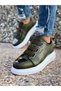 Yg251 Mirror Men's Casual Elastic Leather Sports Sneaker Shoes Cbt - Khaki - 2