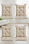 Backrest Chair Cushion Star Patterned Beige Color 40X85 cm 4 Sets - 2