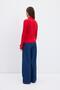 Corded Fabric Knitted Sweater Cardigan Red - 4