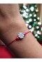 Oval Steel Earrings with Christmas Tree and Letter Charms - 6