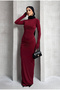 Women's Long Sleeve Drape Detail Sandy Maxi Dress - 3
