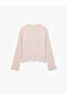 Crew Neck Pearl Detailed Zigzag Cut Long Sleeve Knitwear Sweater - 3