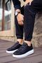 Yg253 Mirror Non Men's Casual Elastic Leather Sports Sneaker Shoes Cbt - Black - 3