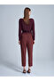 Suede Belted Fabric Trousers - 3