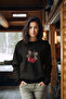 Cherry Ribbon Printed Cotton Long Sleeve 3 Yarn Sha Fleece-Lined Adin Sweatshirt
