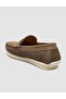 Genuine Leather Khaki Belt Detailed Men's Casual Shoes - 5