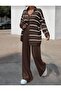 Women's Set Striped Cardigan and Pants Set - 6