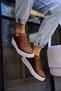 Yg017 Pyramid Men's Casual Lace-Up Leather Sports Sneaker Shoes Cbt - Tan - 2