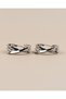 Navira Interlocking Three Steel Hoop Earrings 3 cm - 4