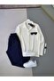 Reported Ottoman White Shirt + Navy Blue Trousers 2-Piece Set - 2