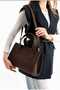 Women's Suede Stitched Shoulder Bag Brown