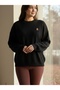 Black Knitwear Teddy Bear Embroidered Oversized Sweater - 3