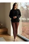Black Knitwear Teddy Bear Embroidered Oversized Sweater