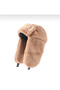 Vegan Premium Faux Fur High Quality Pilot Hat with Ears Brown - 2