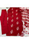 Red Roman Silk Kameez Salwar Set - HRT3812 | Red - 3
