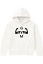 Kaslı Gym Design Printed Oversized White Hooded Sweatshirt