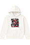 Act Like Tasarım Printed Oversized White Hooded Sweatshirt