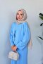 Swan Cropped Knitwear Dress Blue - 4