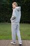 Hooded Unisex O Oversized Tracksuit Set with Fleece Inside - G09001 - Gray Melange - 4