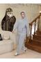 Hooded Unisex O Oversized Tracksuit Set with Fleece Inside - G09001 - Gray Melange - 6