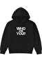 Who Are Tasarım Printed Oversized Black Hooded Sweatshirt