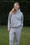 Hooded Unisex O Oversized Tracksuit Set with Fleece Inside - G09001 - Gray Melange