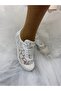 Women's Off-White Lace Bridal Shoes Flat Sole - 5