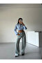 Light Blue High Waist Wide Leg Jean Trousers - 7