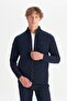 Mock Neck Navy Blue Men's Sweatshirt W2520533410 Navy Blue Sweatshirt - 4