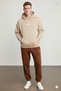 Project Men's Print Detailed Oversized Three Thread Hooded 100% Organic Cotton Tracksuit - Bottom and Top Set